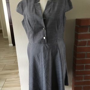 Jones NY Dress sz 16 Grey Mandarin Collar NWOT